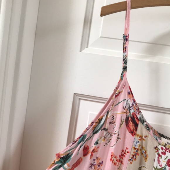 NWT Umgee size Medium sun dress pink florals multi pattern patchwork cute Summer - Picture 9 of 13